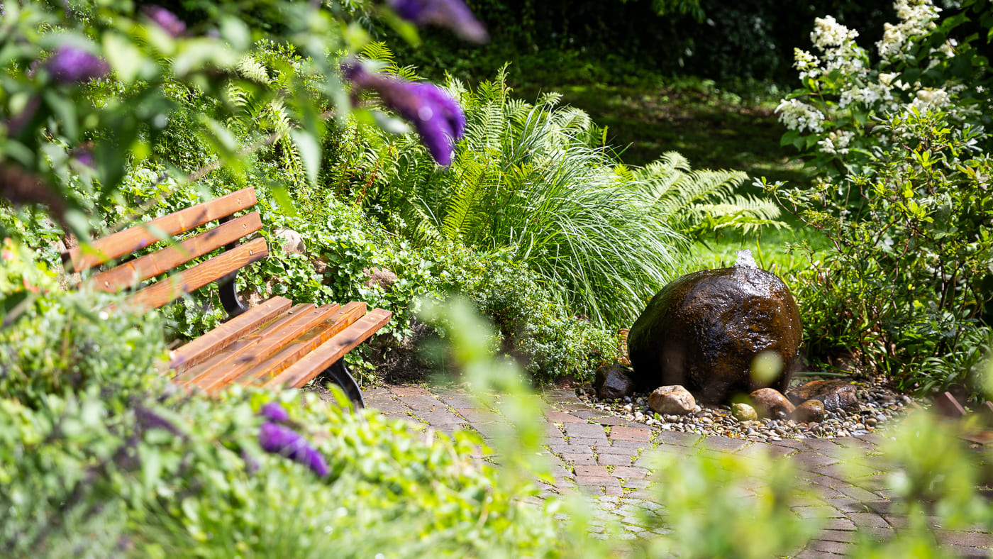 Blick in den Garten unseres Hauses